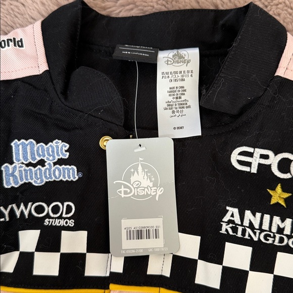Disney Black and Pink Checkered Jacket size xl - Picture 2 of 9